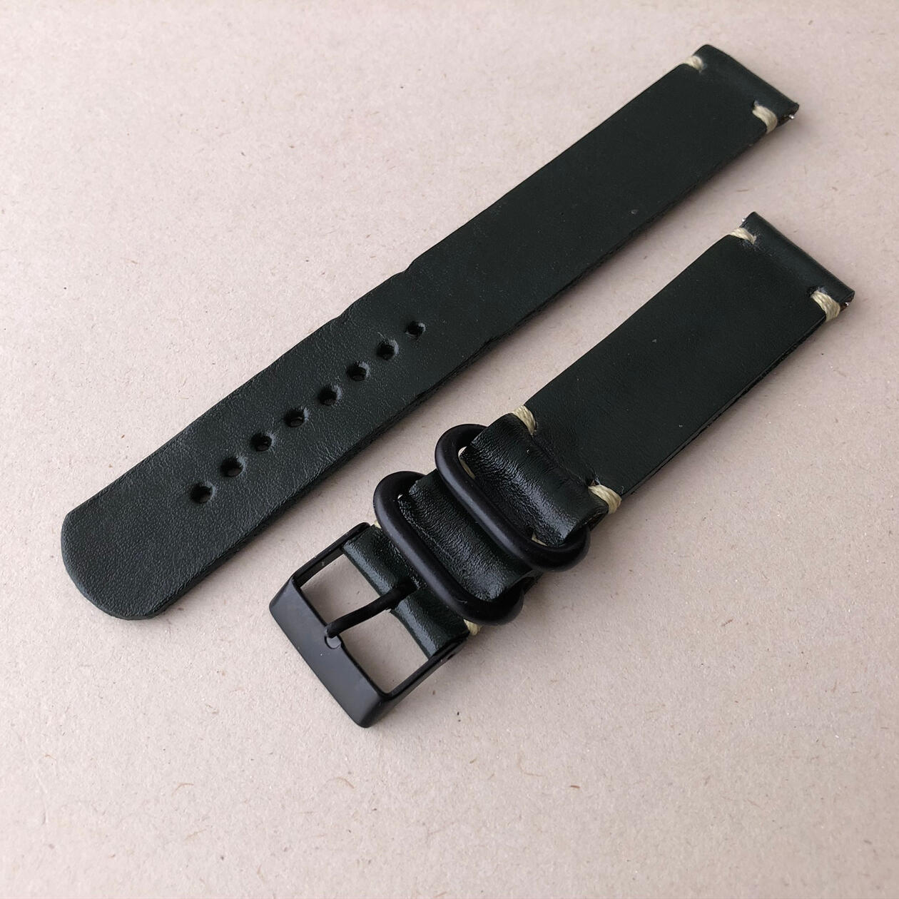 Adanino Zulu Custom Leather Watchstrap Army Green